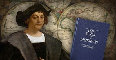 Image by Book of Mormon Central. Contains: Portrait of a Man, Said to be Christopher Columbus by Sebastiano del Piombo, ca. 1519 via Wikimedia Commons; World Map ca. 1689 via Wikimedia Commons; Photograph of the Book of Mormon by Jasmin Gimenez Rappleye.