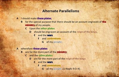 Example of an Extended Alternate Parallelism from 1 Nephi 9:3–4.