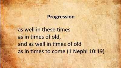 Example of progression in the Book of Mormon. Image via Evidence Central. Background via jooinn.com.