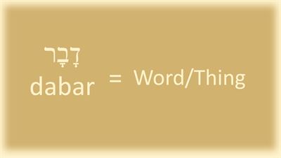 The Hebrew word dabar can mean both word and thing. Image via Evidence Central.