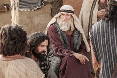 Nephi and his brothers talk with Ishmael. Image via churchofjesuschrist.org.