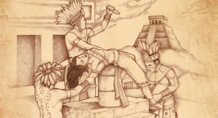 Lamanites sacrificing a woman, by Jody Livingston.