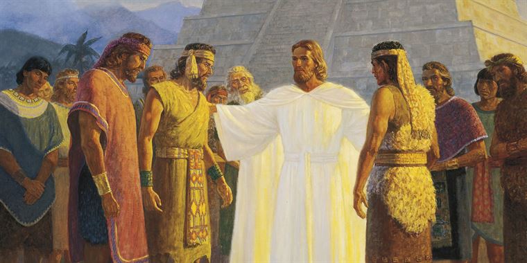 Jesus Ministering to the 12 Nephite Disciples. Image by Gary L. Kapp.