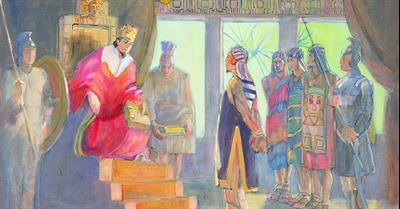 Ammon before King Limhi, by Minerva Teichert.